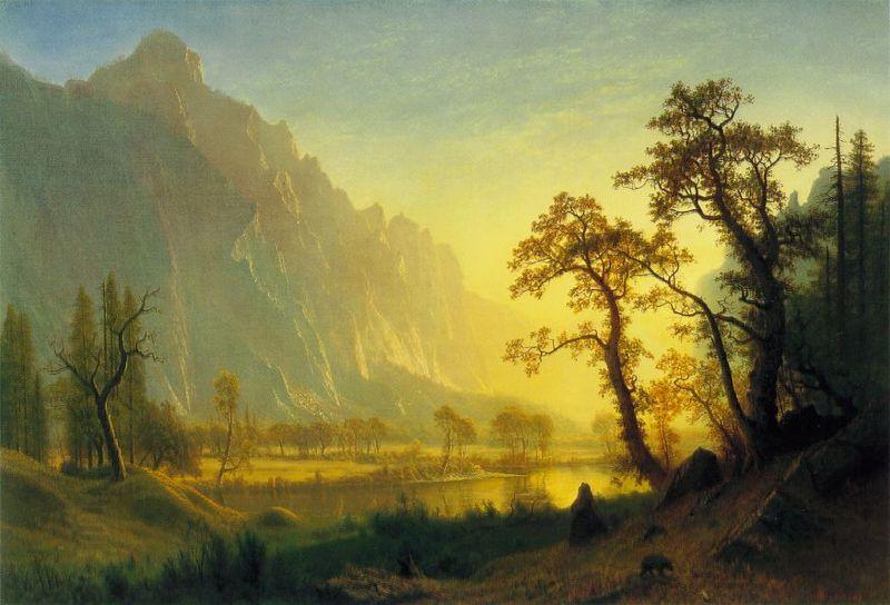 Albert Bierstadt Sunrise, Yosemite Valley